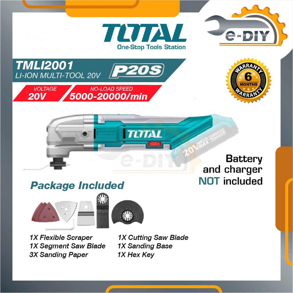 Total TMLI2001 Multi Tool Total Tools Cordless Multi Cutter Oscillating