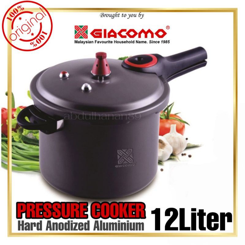 12L GIACOMO Pressure Cooker Hard Anodized Aluminium