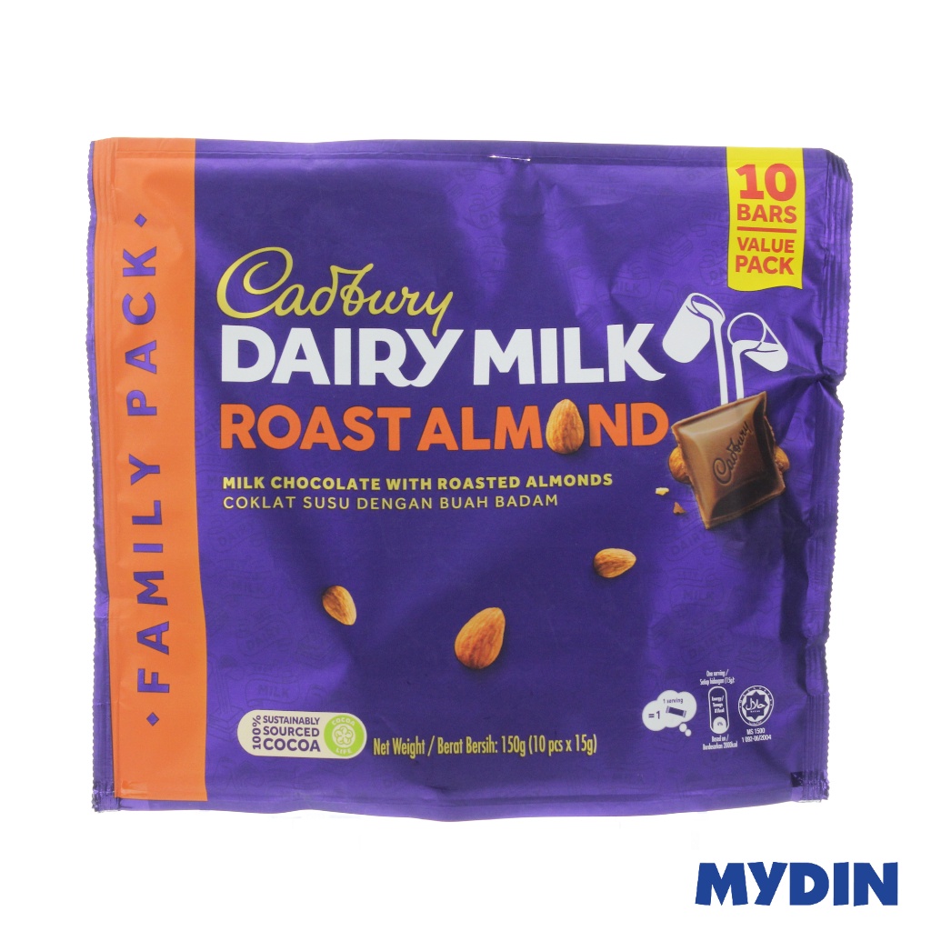 Cadbury Dairy Milk Chocolate Sharebag Roast Almond ( 8+2 x 150g