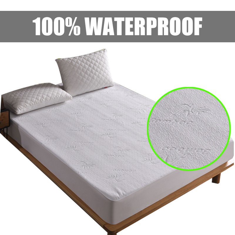 1PC Bamboo Hypoallergenic fitted Mattress Protector Waterproof Cover Breathable
