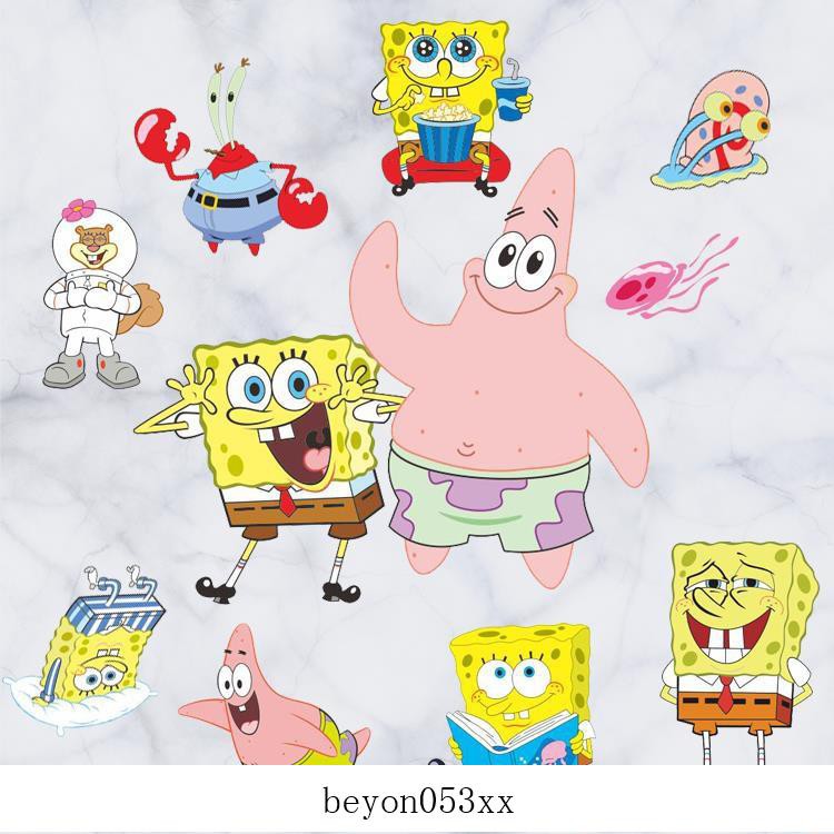 Availble Spongebob Squarepants Cartoon Home Decoration Wall Sticker Kindergarten Bedroom Bedside Background Mural D125