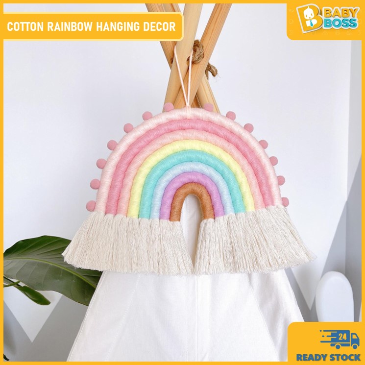 BabyBoss Colorful Rainbow Wall Decor Handmade Weaving Ornament Pendant Decoration Macrame Tassel Animal