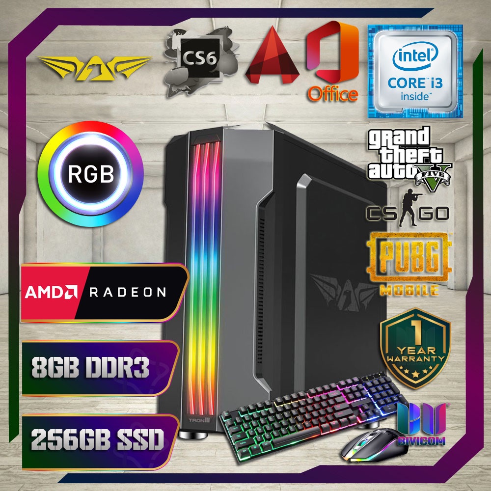 ARMAGEDDON COMBINATION CUSTOM GAMING DESKTOP - INTEL CORE I3 / WINDOW 10 PRO / 1 YEAR WARRANTY
