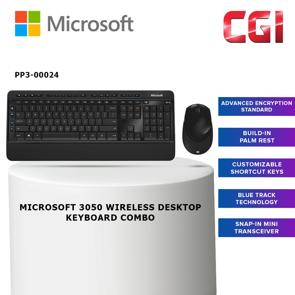 Microsoft 3050 Wireless Desktop Keyboard Combo (PP300024) Shopee