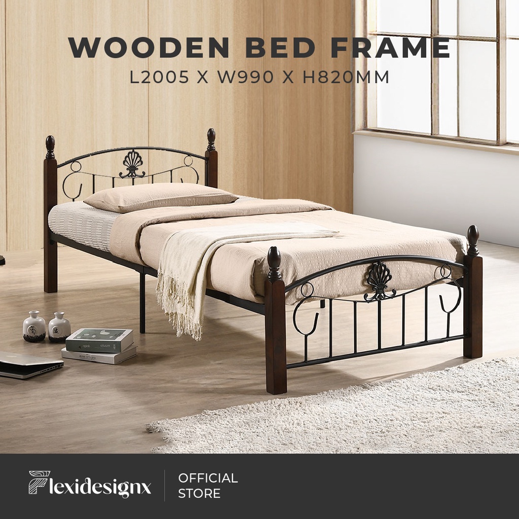 Classic Bed Frame Metal Bed Single Bed Frame Wooden Legs And Headboard ...