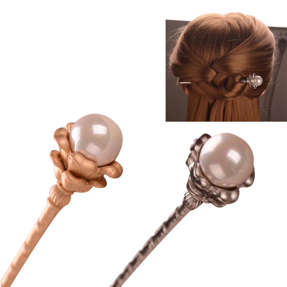 Women Handmade Pearl Hair Chopsticks Hair Stick Hairpin Shopee