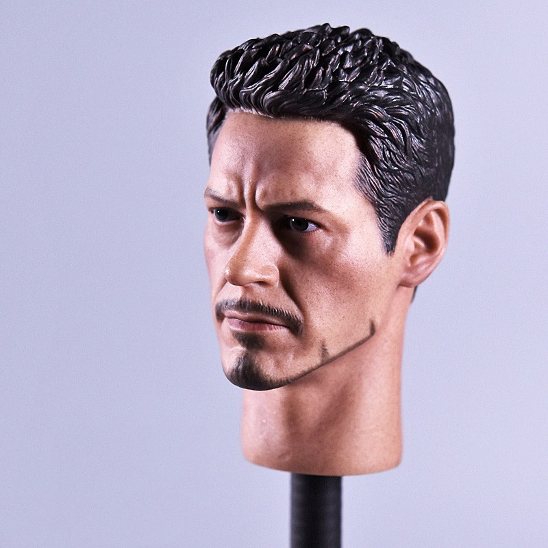 1/6 The Avengers Iron Man Tony Stark Male Head Model Toy Fit 12'' Figure 