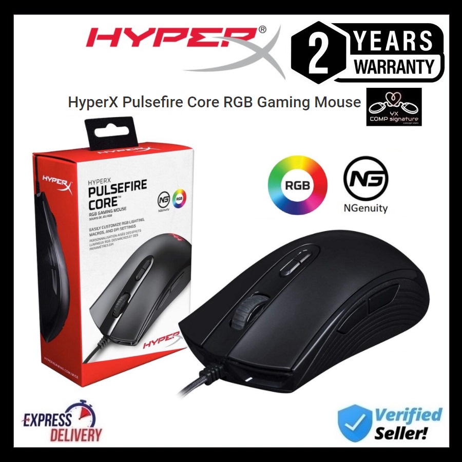 HyperX Pulsefire Core RGB Gaming Mouse Gamers 7-Button 6,200 DPI (HX-MC004B)