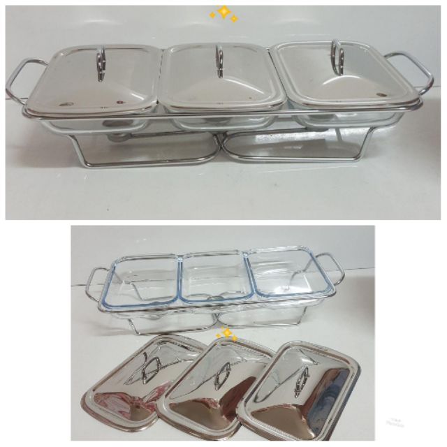 FOOD WARMER with glass dish