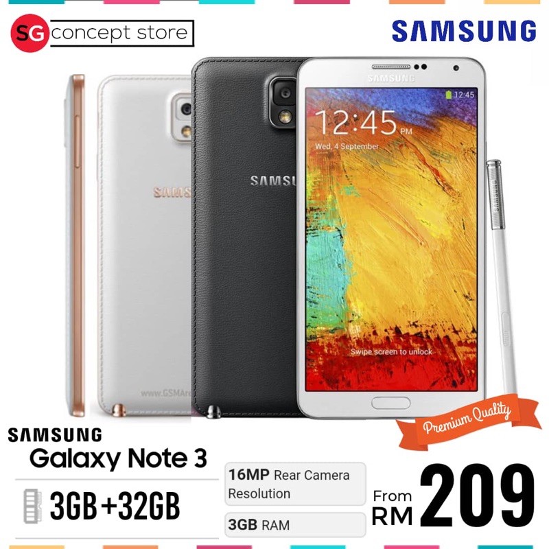 Samsung Galaxy Note 3 3 32 Original Secondhand Import Japan Shopee Malaysia
