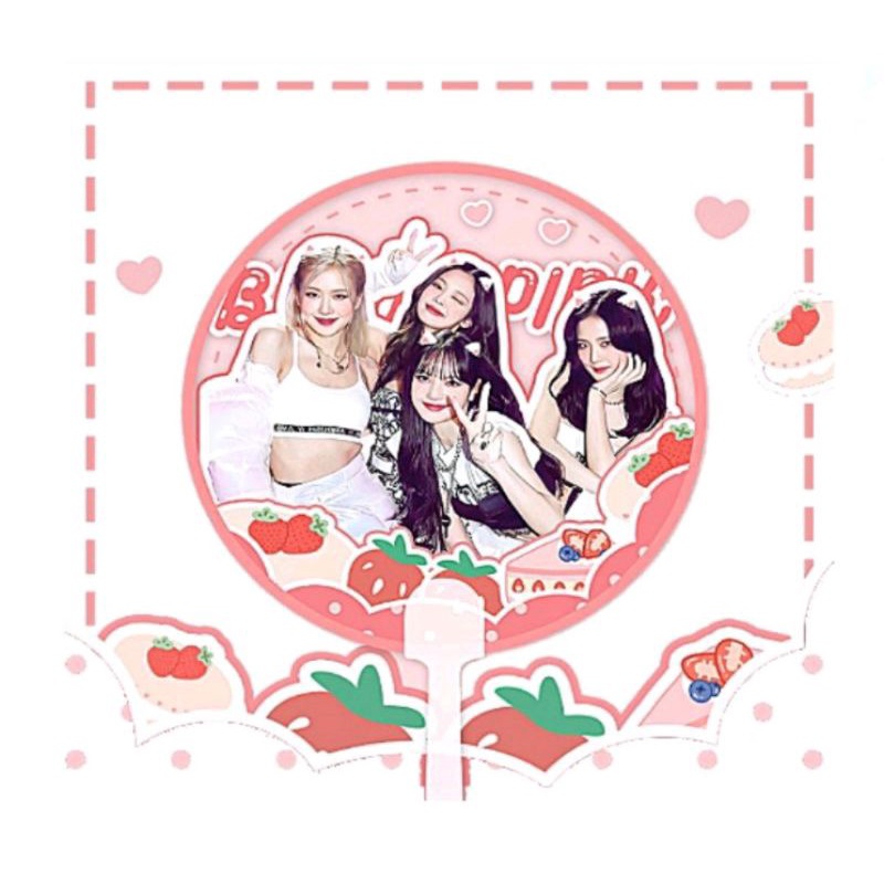 BLACKPINK Adorable Merchandise Peripheral Fan Jennie Lisa Jisoo Rosé The same pvc fan support BLACKPINK