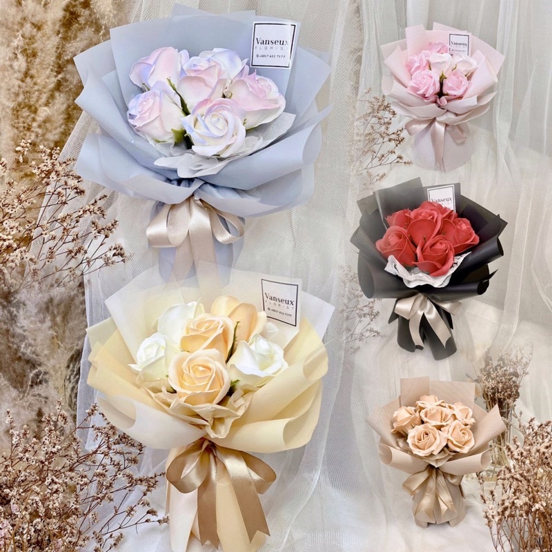 ?【READY STOCK MALAYSIA】??5-6 Stalks flower Bouquet  Rose bunga sabun /5-6朵香皂花束??