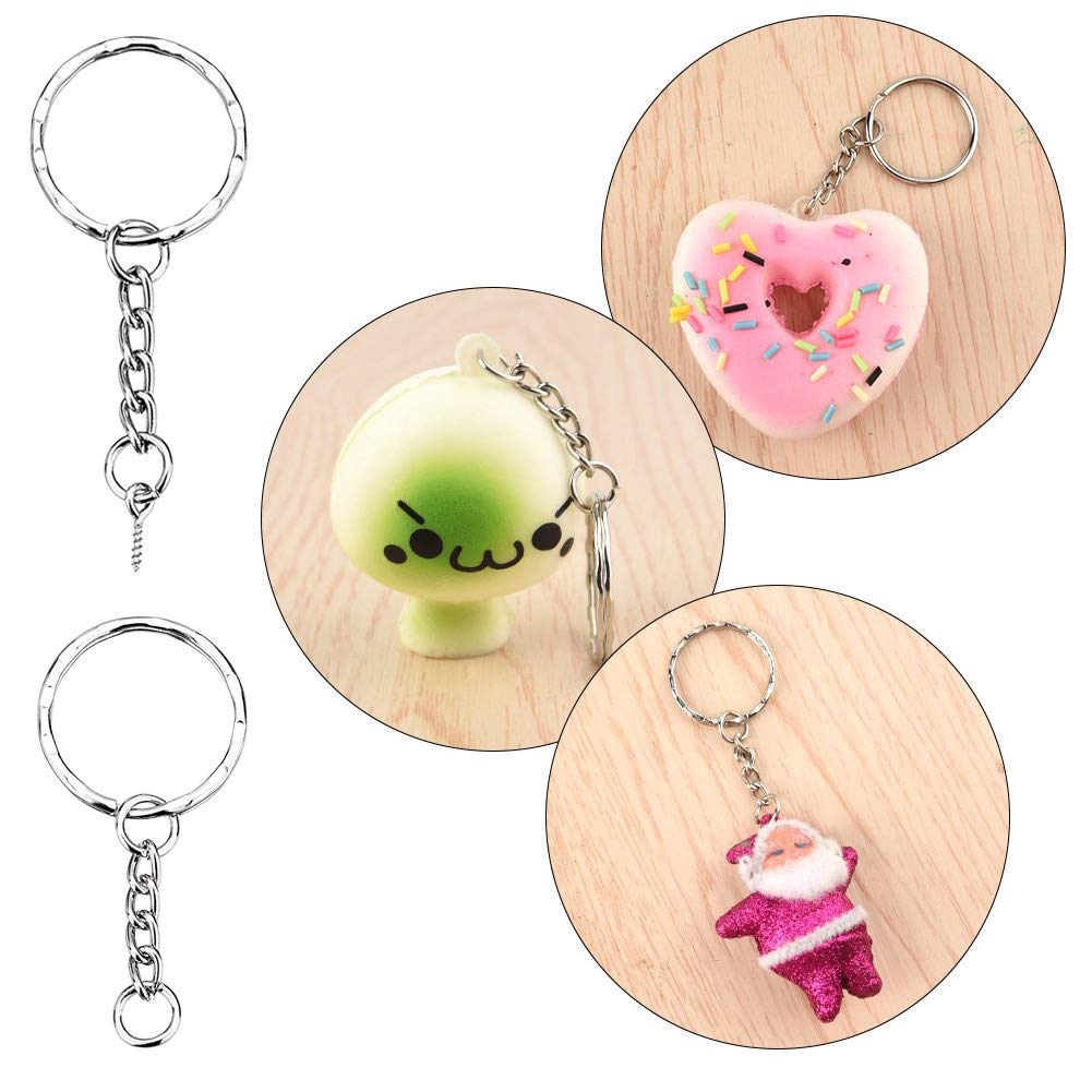 30 Pieces Key Ring Key Chain Rings Split Keyrings with Link Chain and Open Jump Rings for Keys Crafts DIY