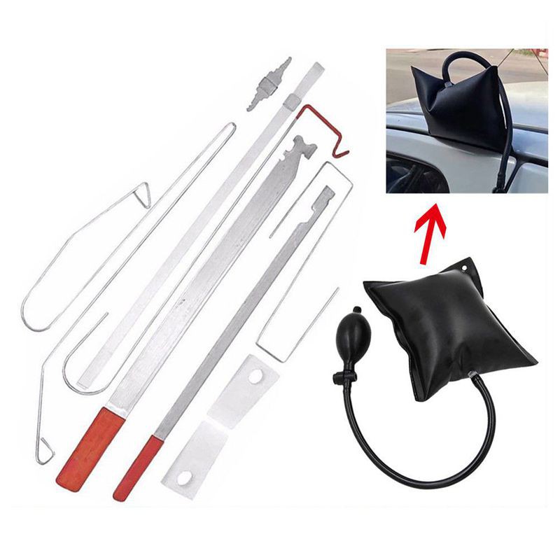 10Pcs Universal Car Auto Lock Out Emergency Kit Door Open Tool Keys Kit Silver 