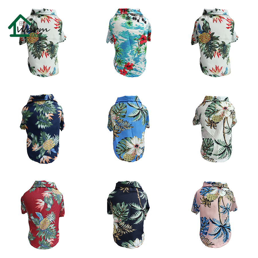 Summer Dog Cat Clothes Pet Clothes Hawaiian Style Dog Shirt Dog Vest Teddy Puppy Clothes