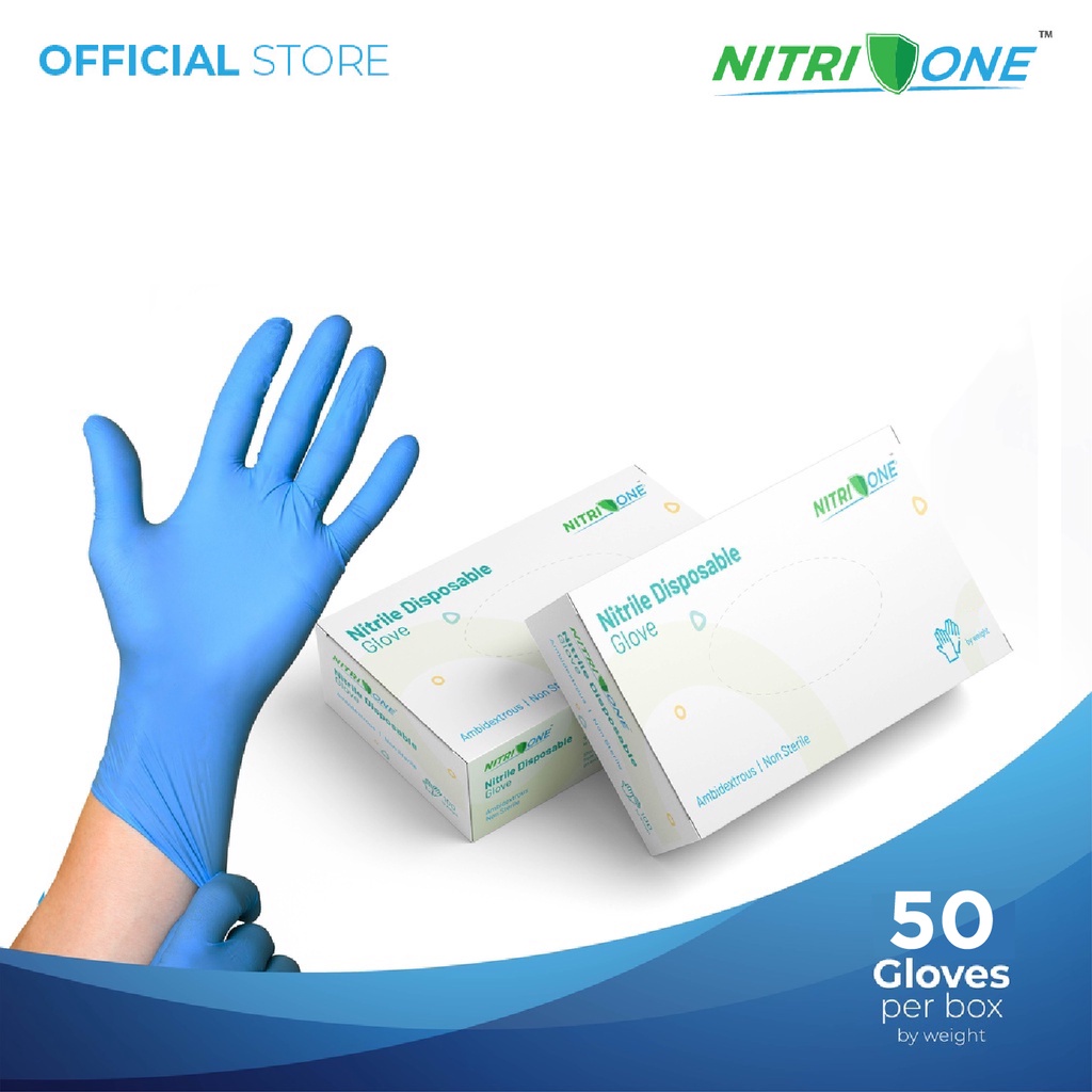 NitriOne Nitrile Blue Disposable Powder Free  (50pcs)