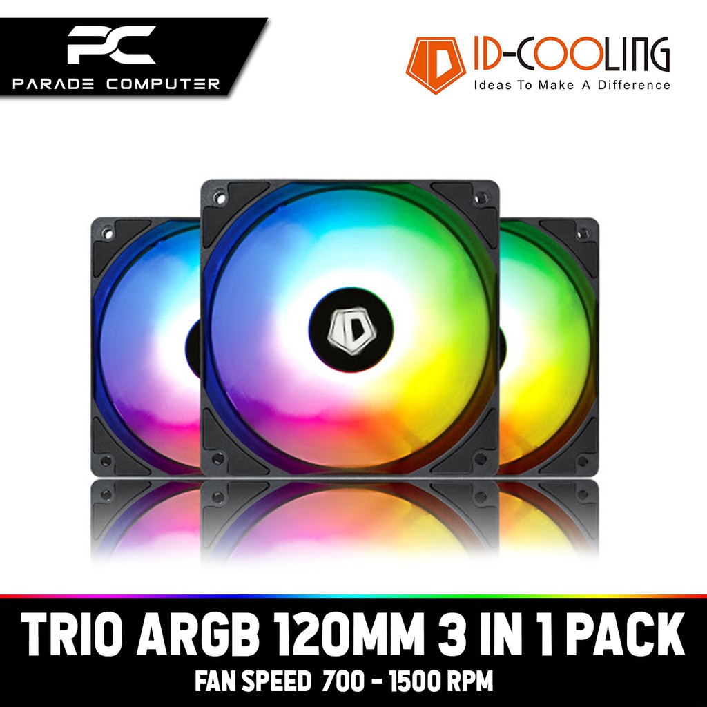 Id Cooling Xf 12025 Argb Trio 120mm 3 In 1 Pack Chassis Fan Shopee Malaysia 