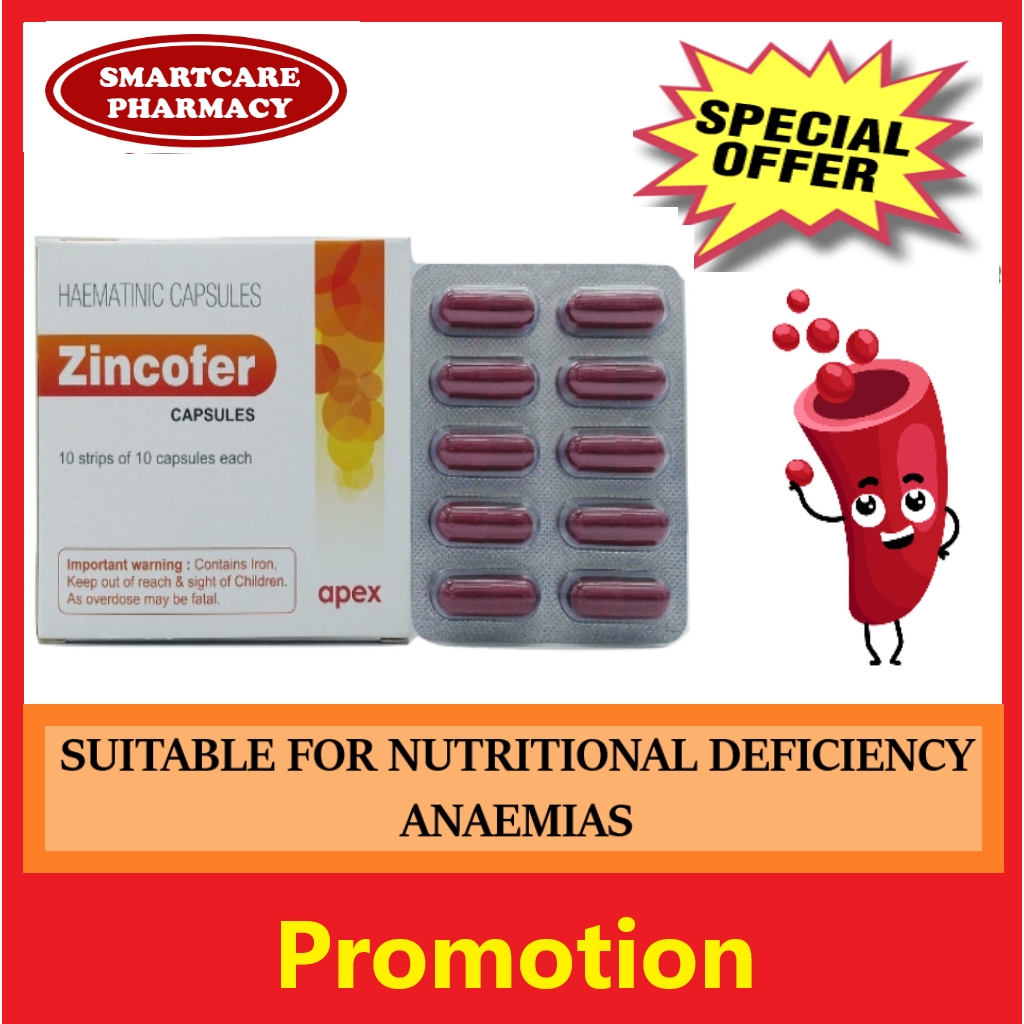 Zincofer Capsule 10 capsules x 10 strips (1 box) | Shopee Malaysia