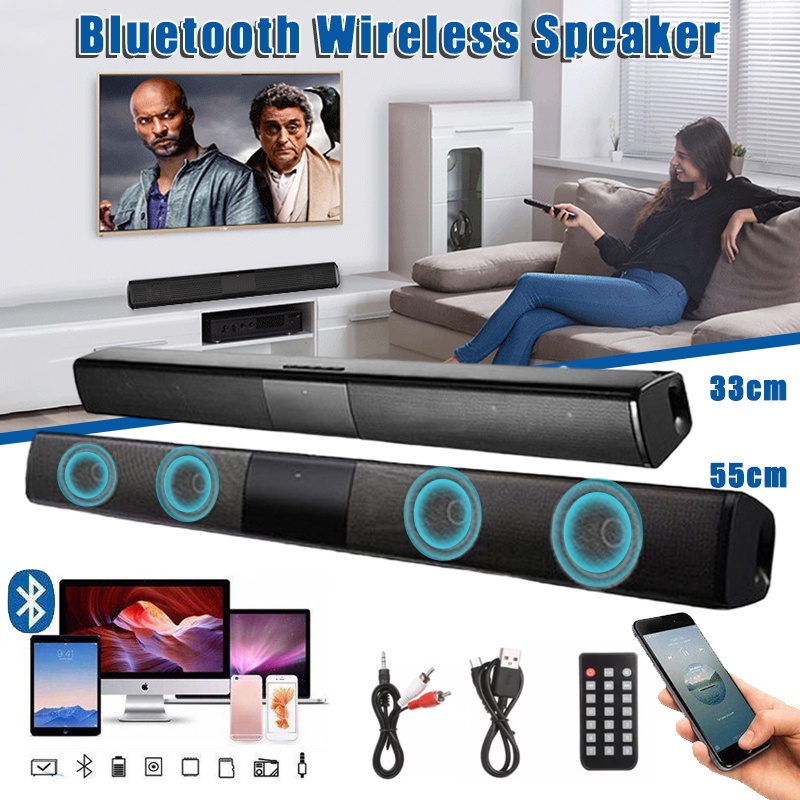 550mm Bluetooth Speaker Wireless Speakers TV Hifi Stereo Home Theater Laptop PC Long SoundBar +remote control