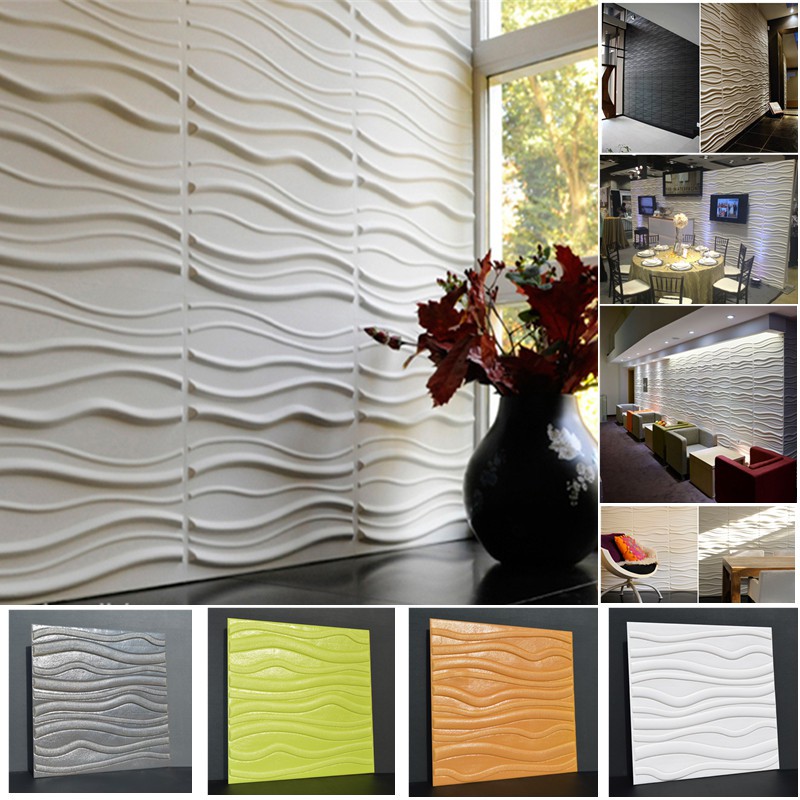 PE Foam  3D  Gule Wall Stickers Wave Brick Waterproof Self 