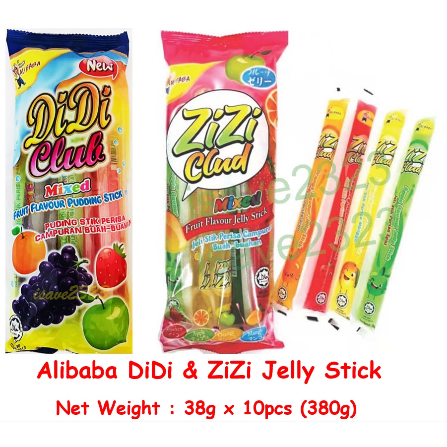 [HALAL] DiDi & ZiZi Clud Jelly Stick (38g x 10 Sticks) - Mixed Fruit