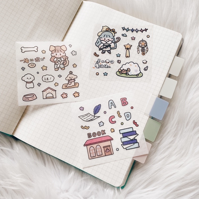 Cute kawaii Stickers Journaling PVC Sticker Cartoon Character Cute