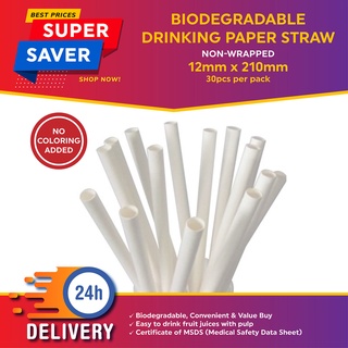 *PAPER STRAW 12mm* NON-WRAPPED Biodegradable Drinking Paper Straw ...