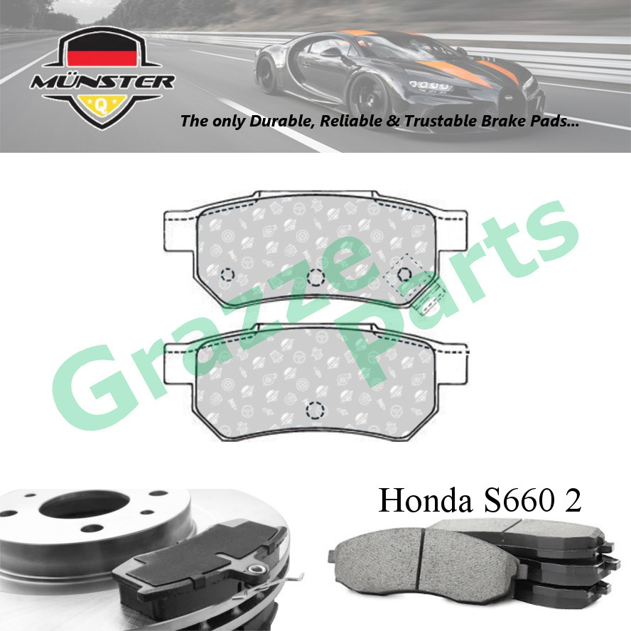 Münster Disc Brake Pad Rear for Honda S660 2 Seat Sport Coupe Convertible 0.7 2015 SO7A I3