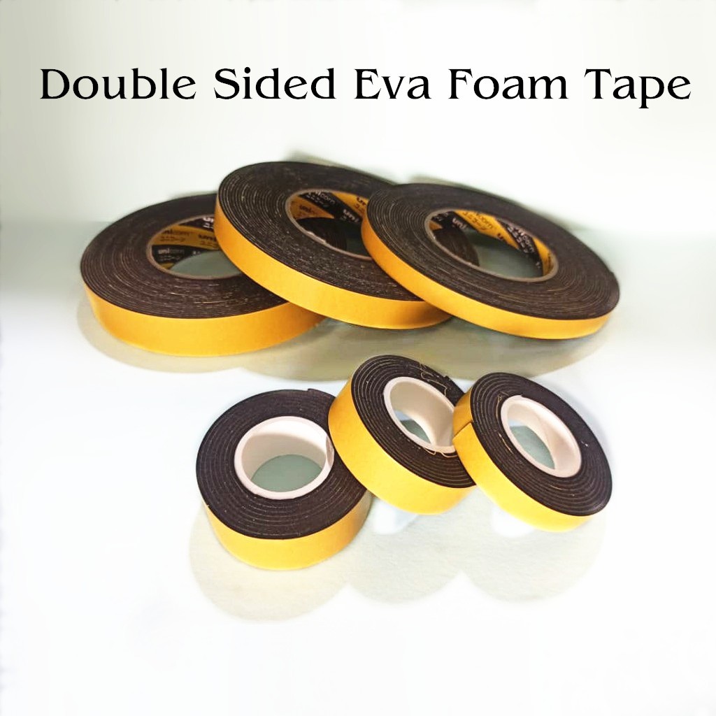 Unicorn Double Sided Eva Black Foam Tape 12mm 18mm 24mm 1 5meters 10yards Shopee Malaysia