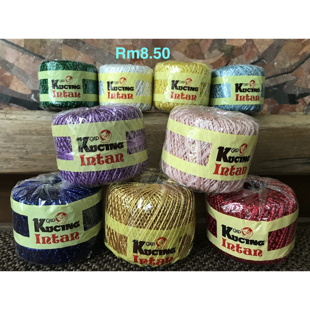 Benang Emas Benang Kait Cap Kuching Intan Benang Emas Sulaman Gold Cross Stitch Thread Shopee Malaysia