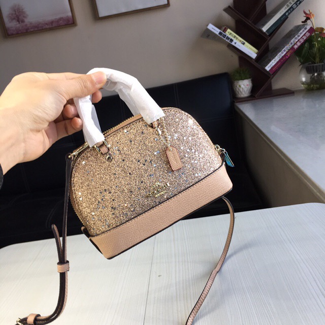 Coach F22891 Micro Mini Sierra Star Glitter Satchel Crossbody Bag Gold  Women | Shopee Malaysia