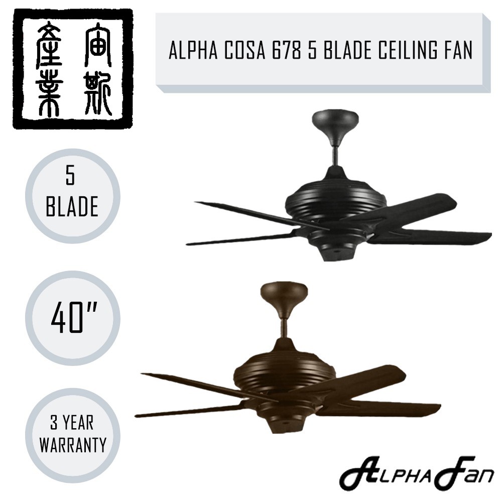 Alpha Cosa 678 5 Blade Ceiling Fan 40 With Remote Control