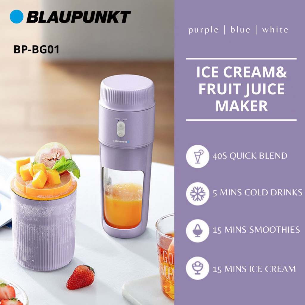 Blaupunkt BPBG01 Portable Ice Cream Maker & Fruits Juice Blender