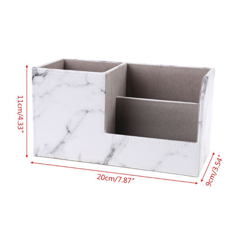 St Multifunction Marble Leather Desk Stationery Organizer Pen