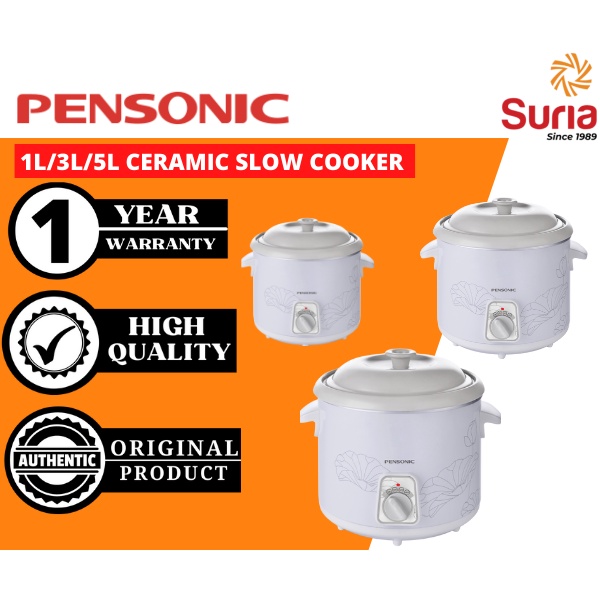 (Free Bubble Wrapping) Pensonic 1L/3L/5L Electric Ceramic Slow Cooker  PSC-101  PSC-301  PSC-501