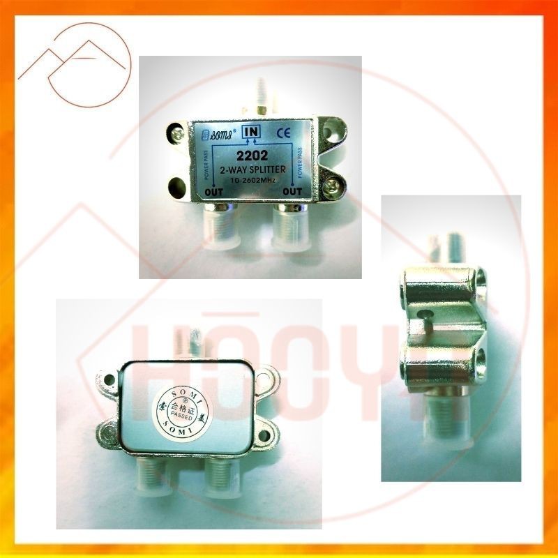2 WAY TV SPLITTER H2222 READYSTOK