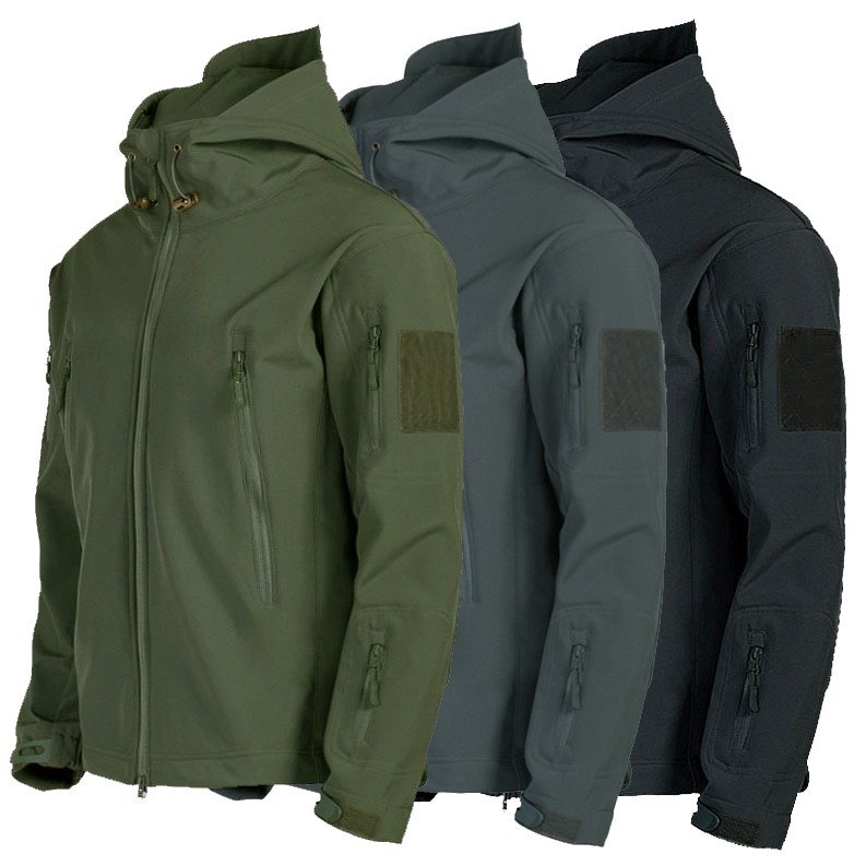 Waterproof Shark Skin Soft Shell Jacket Men Tactical Camouflage Military Coat r