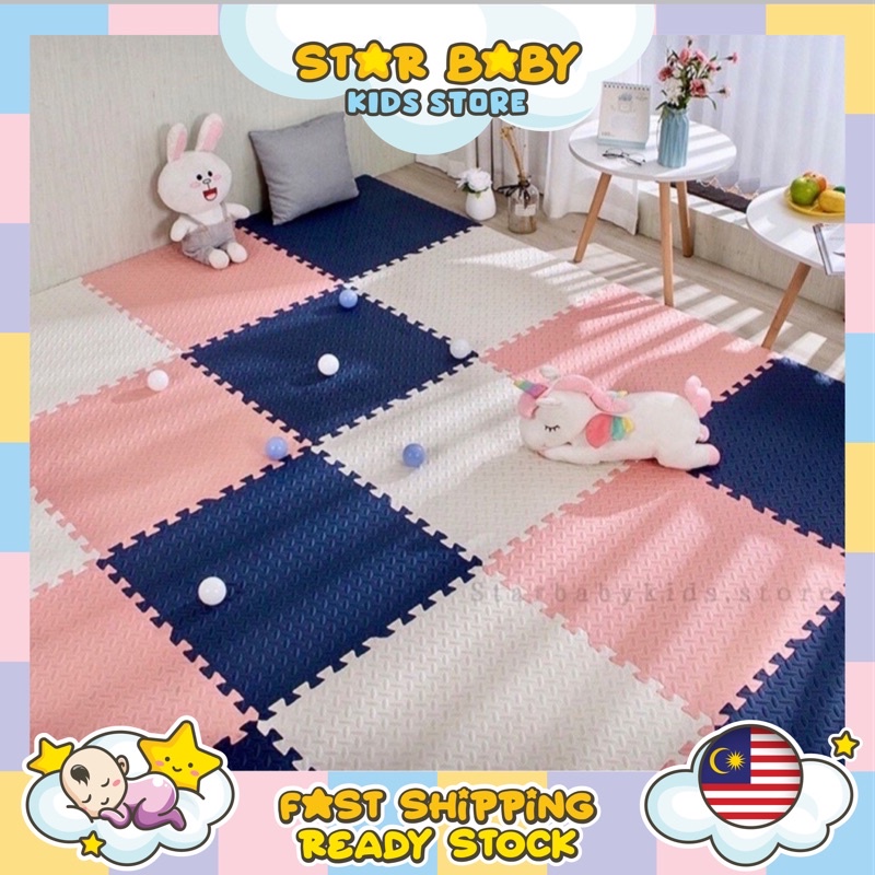 Ready Stock Baby Playmat Foam Floor Play Mat Puzzle Mat Carpet Waterproof Foldable PlayMat Tikar Bayi Mat Pet Mat 婴儿爬行垫