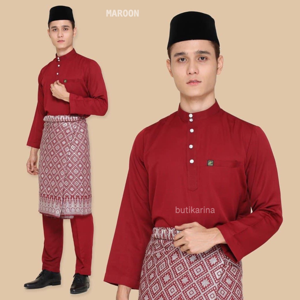 Baju Melayu Moden Merah Gelap Maroon Dewasa Bapa Ayah Anak Kanak Kanak Budak Shopee Malaysia