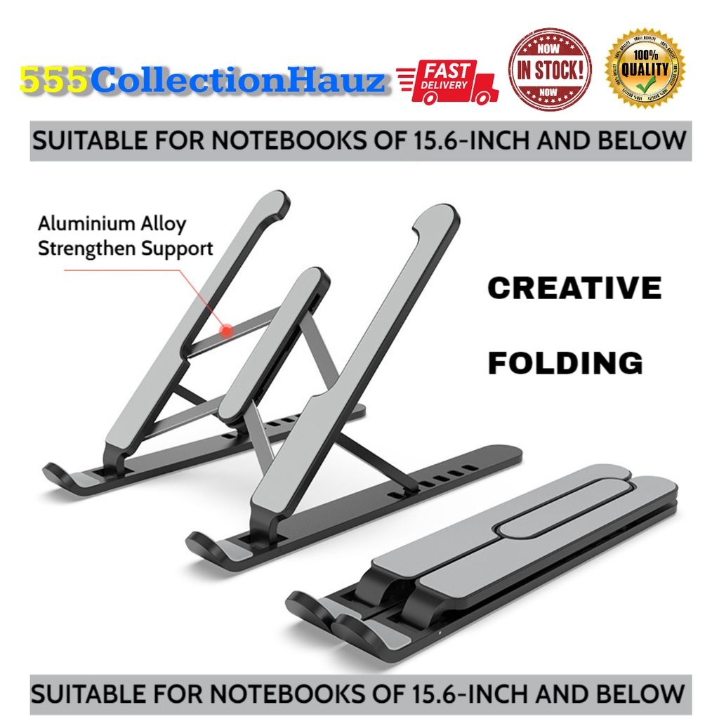 555 FOLDABLE NOTEBOOKS LAPTOP STAND PORTABLE LIGHTWEIGHT (READY STOCK