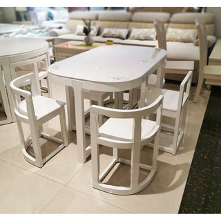Marble Square Table Combination Modern Simple 6 Seater Dining Table