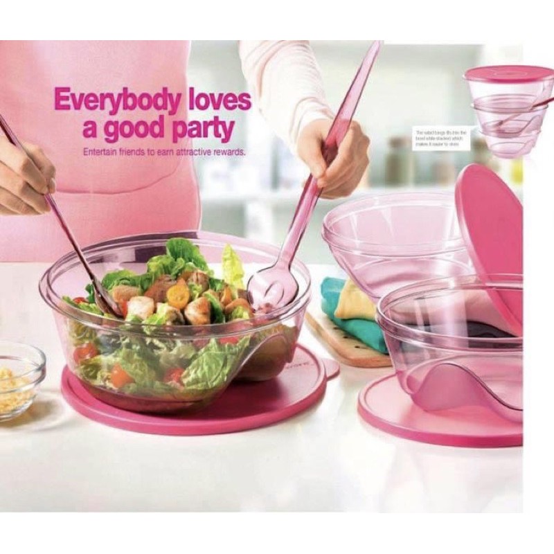 Tupperware Premium Prosperity Bowl Set / Pink Stackable set