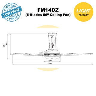 Panasonic Bayu 5 FM14DZ / F-M14DZ VBWH Panasonic 5 Blades 56'' R/C