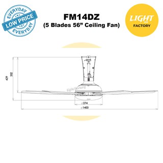 Panasonic Bayu 5 FM14DZ / F-M14DZ VBWH Panasonic 5 Blades 56'' R/C