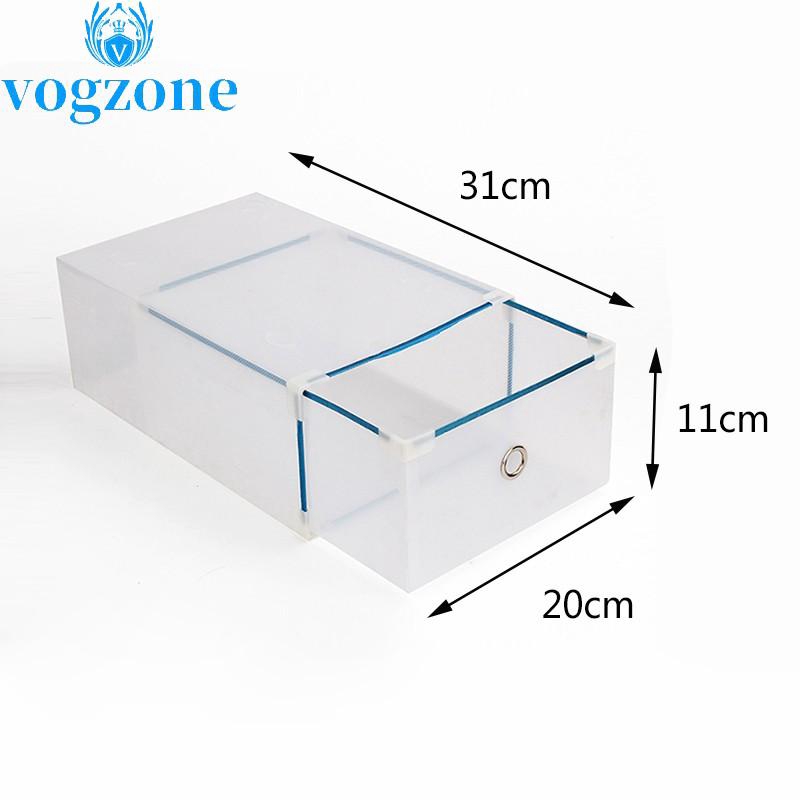 Colorful Plastic Shoe Storage Box Transparent Drawer Organizer