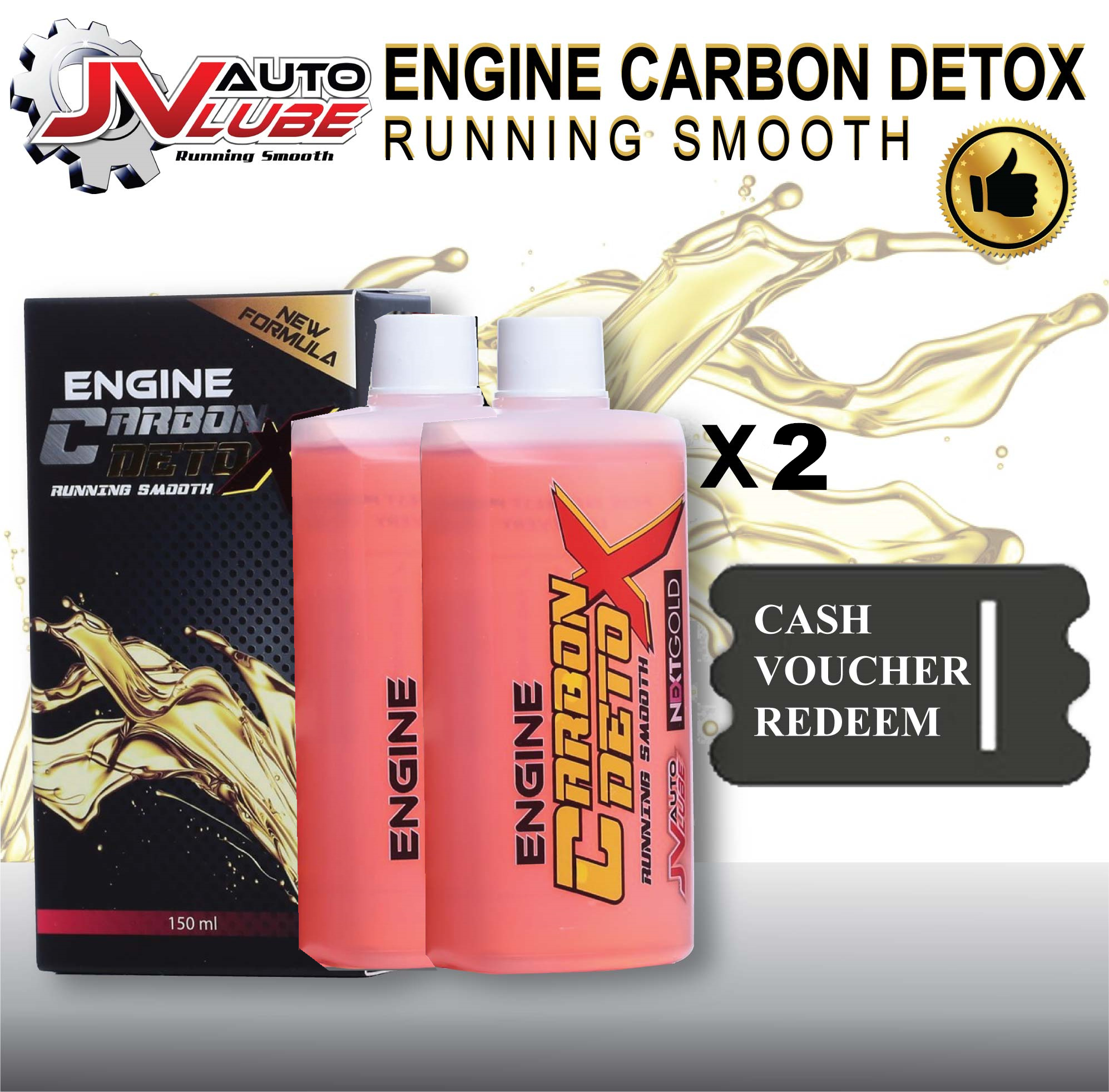 ( Cash Voucher Redeem ) 2 Bottle JV Auto Lube - Engine Carbon Detox Running Smooth Original