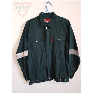 KUMA LITE Work Jacket with Reflector (SLIM FIT) Safety Cotton Jacket PPE Workwear / Baju Keselamatan