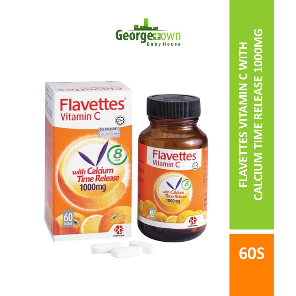 Flavettes Vitamin C 1000mg With Calcium Time Release Tab