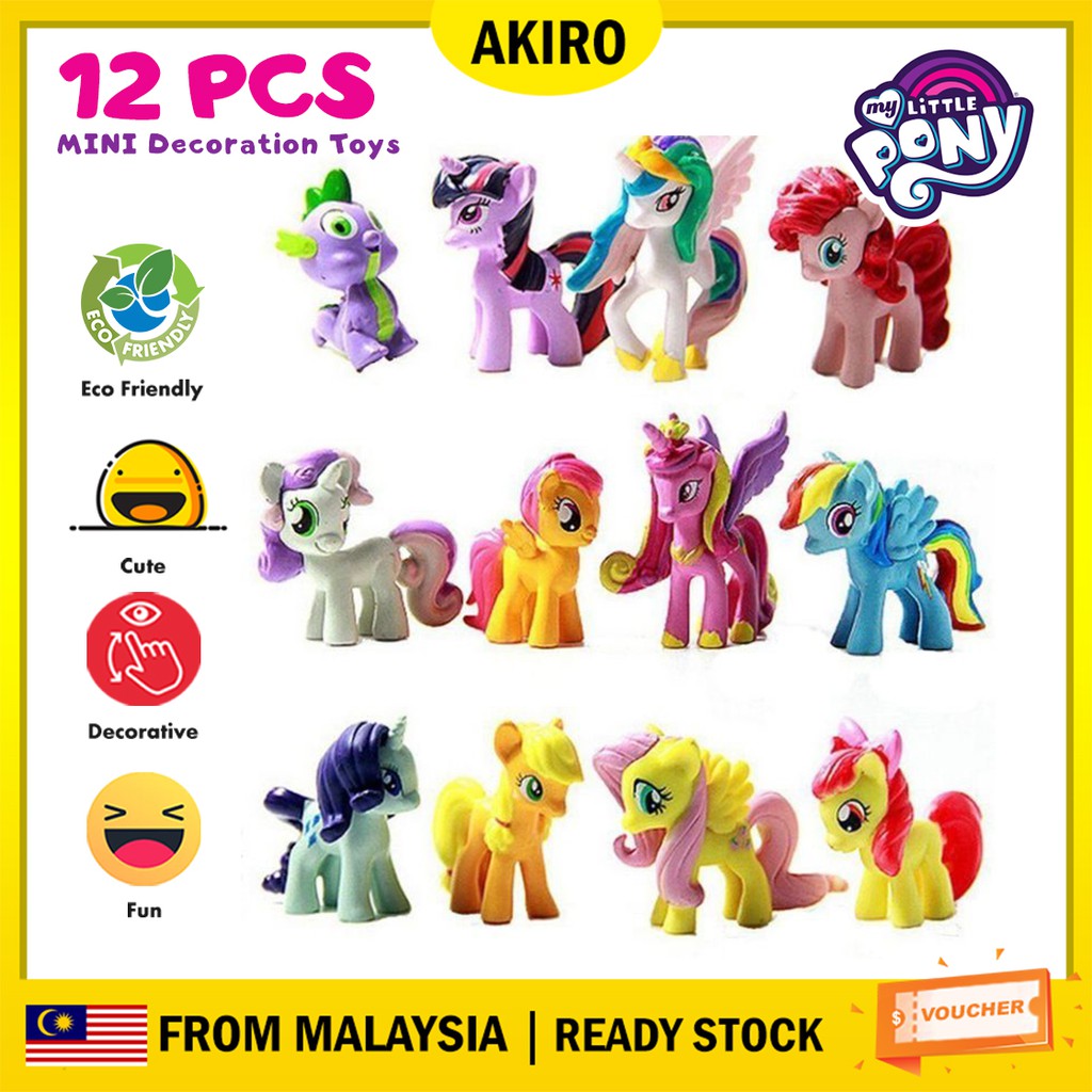 12 My Little Pony Action Figure Kid Girl Play Set Toy Cake Topper