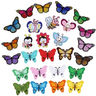 Cartoon Classic Butterfly Bee And Other Insect Series Embroidery Cloth Stickers Clothes Badges Armbands Pants Patch Decals Have Adhesive Can Be Ironed Sewn Unique diy Materials Phone Case Decoration Hotel Tablecloth Pig Hole Repair